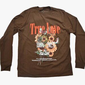 Forget Me Not Womens True Love Brown Floral Print Shirt New Medium